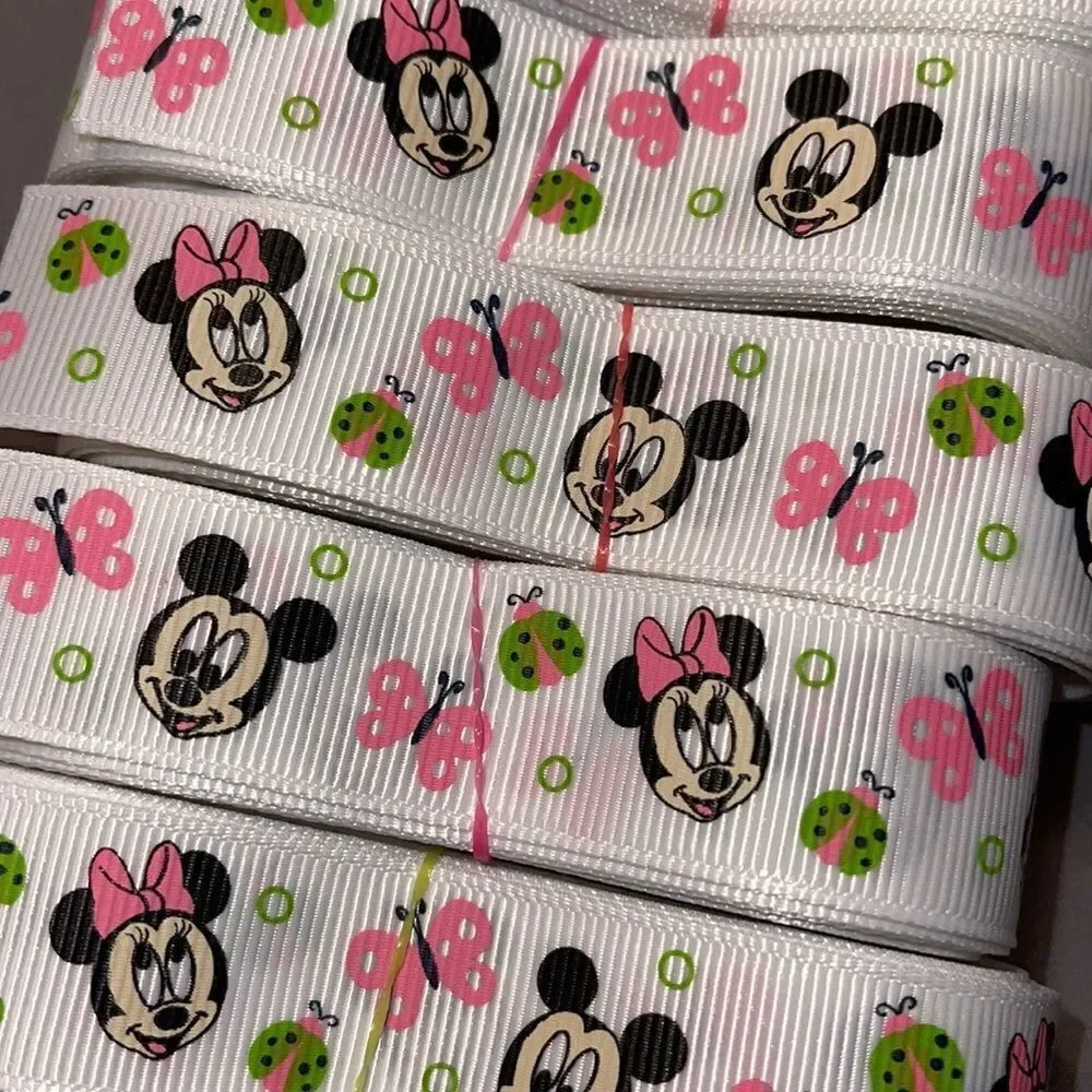 Grosgrain Ribbon 7/8” 5 yards NEW Mickey Mouse Minnie Mouse classic butterfly